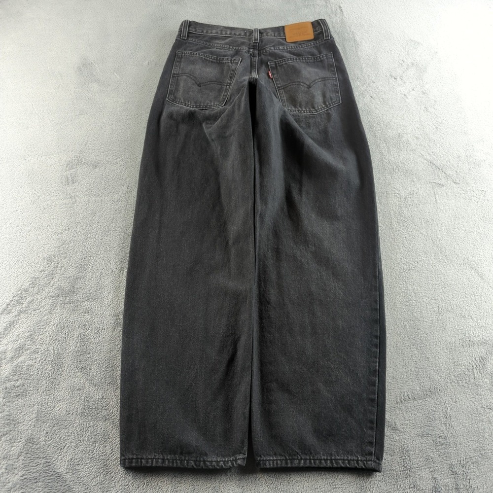 Levis Baggy Dad Jeans Womens 28 Black Faded Loose Wide-Leg Grunge Punk Skater